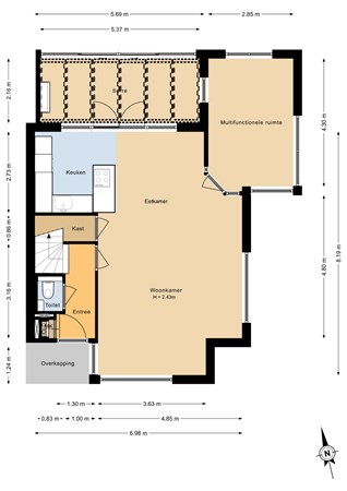 Floorplan - Schubertpad 23, 3261 JJ Oud-Beijerland